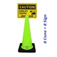 thumbnail image 2 of RK-Safety 28" Lime Cone, Black base without Reflective Tape, Plus Cone Sign 38 "Caution Forklift Traffic Keep Clear", (Cone-8 ea + Cone Sign-8 ea), 2 of 2