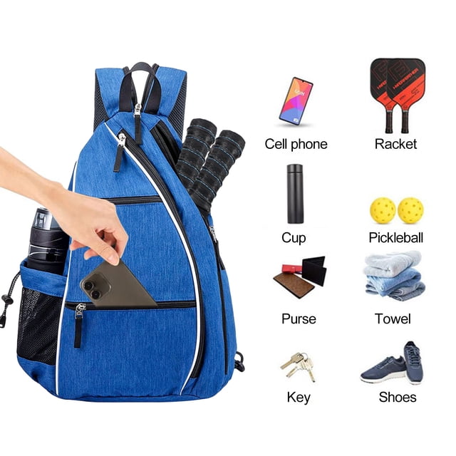 LJNYFDC Breathable Pickleball Racket Bag Pickleball Paddle Backpack Mesh Pocket Adjustable Strap Waterproof Oxford Outdoor Sports Badminton Table Tennis Racket
