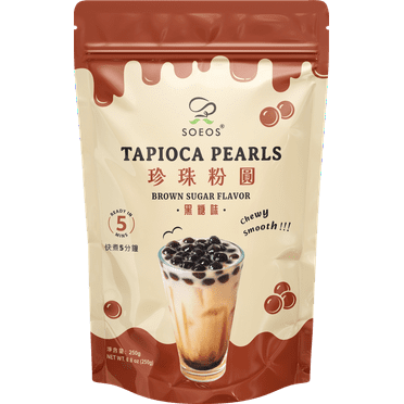 Soeos Tapioca Pearls 8.8 oz , 1 Pack, Boba Pearl, Boba for Tea
