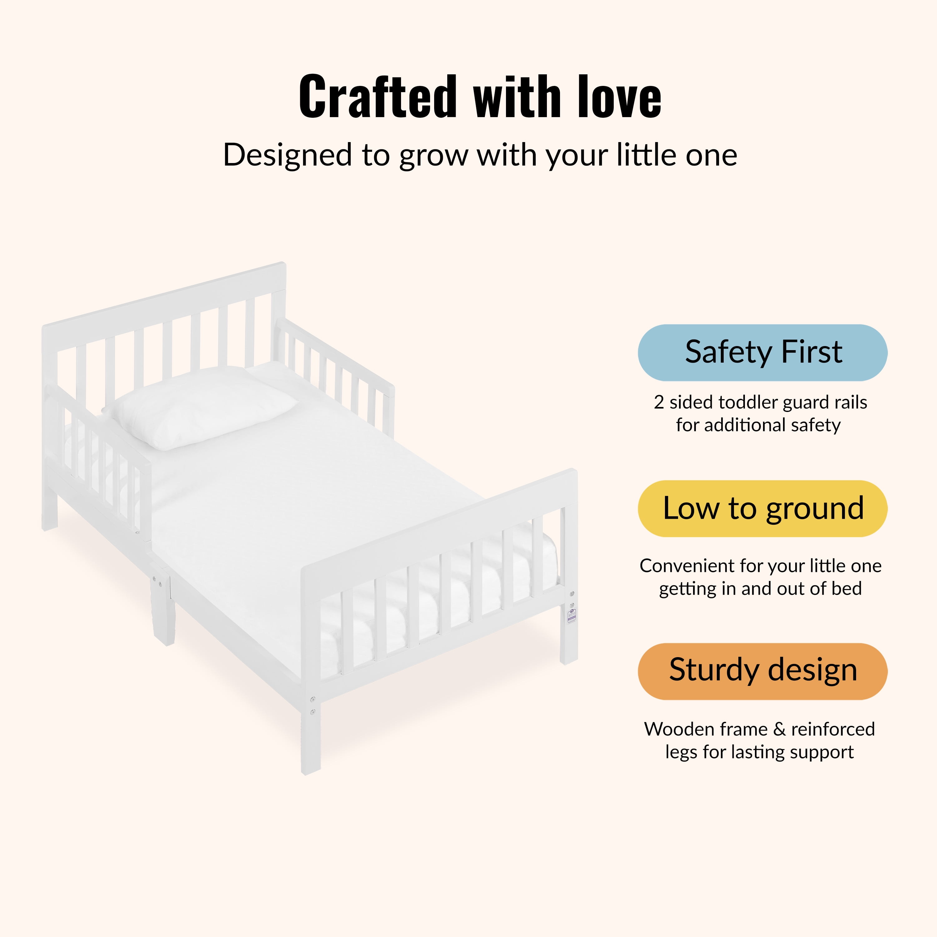 Dream On Me Finn Toddler Bed, Safe & Sturdy