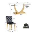 thumbnail image 2 of Sumdeal Modern Minimalist Dining Table and Chair Set: 6-8 Person Tempered Glass Dining Table and 4/6 Buckle-Back PU Chairs, Complete Kitchen/Dining Room Furniture for Home and Office, 2 of 8