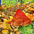 thumbnail image 3 of 21 Tooth Plastic Garden Rake Thickened Rubber Handle Outdoor Leaf Grass Debris Sweeper Farming Pool Durable Landscaping Tool 34x42cm, 3 of 5