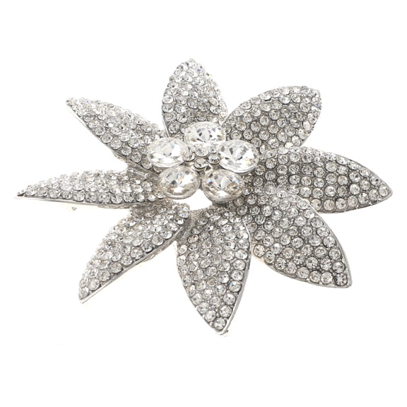 Large Crystal Flower Brooch