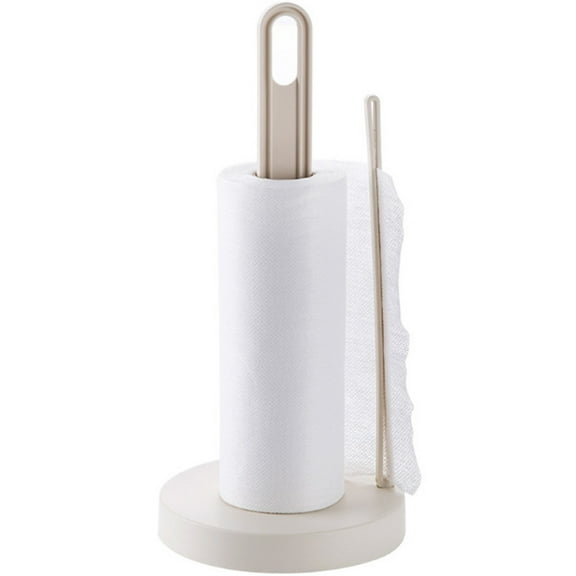 TOPRenddon Paper Towel Holder Stand for Kitchen Counter – Dual-Purpose Space-Saving PP Rack, Holds Toilet Rolls & Towels