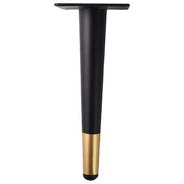 Rawiri 12cm Height, Ideal for Sofas, Cabinets, Beds & More - DIY Upgrade Black & Gold Tapered Metal Furniture Legs