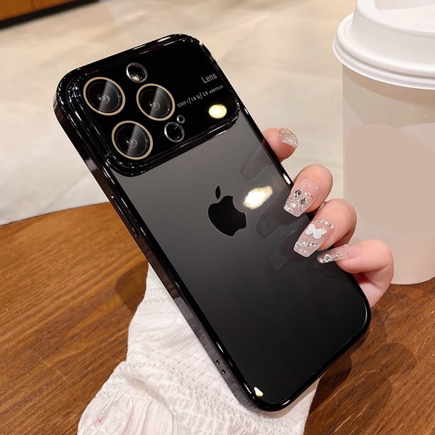 Funda De Teléfono Transparente Duro De Lente De Vidrio Para iPhone 11 12 13 14 Pro Max Protector De Cámara Parachoques