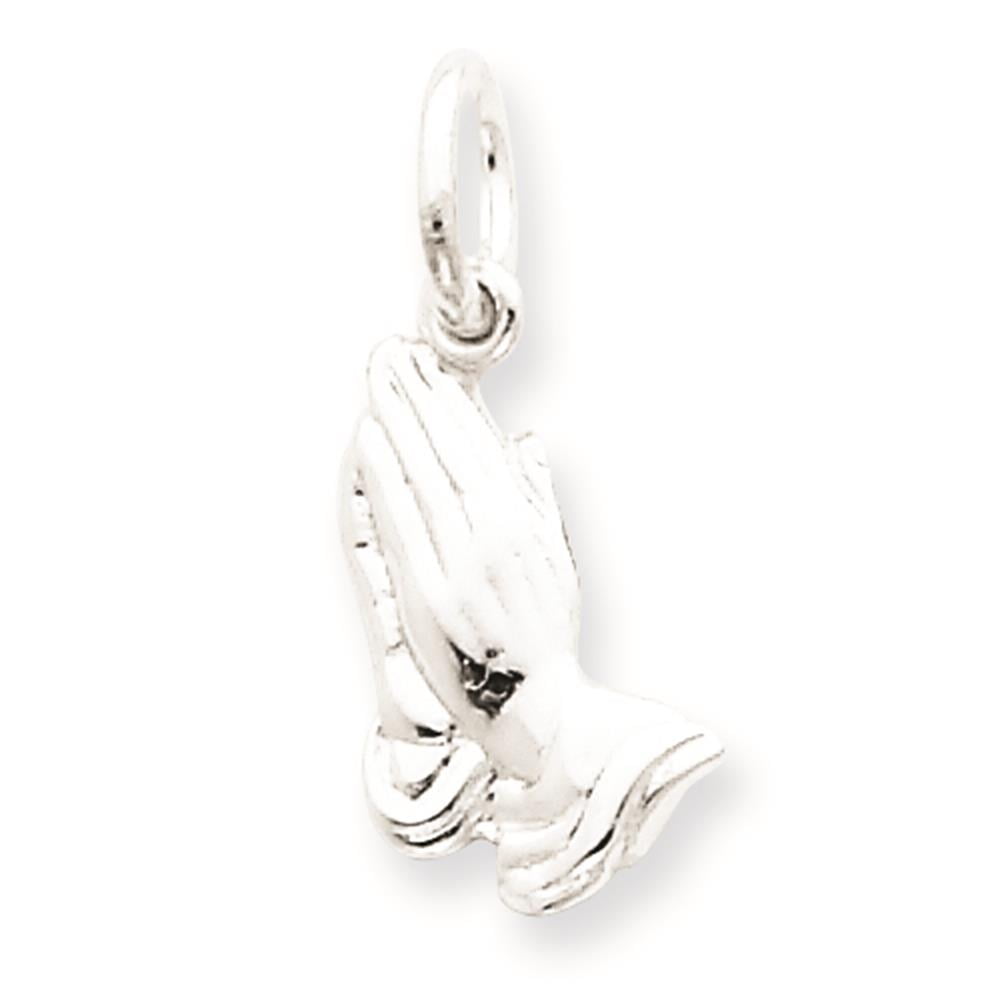 Mia Diamonds 925 Sterling Silver Solid Antiqued Praying Hands Charm 20mm x 13mm