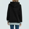 thumbnail image 6 of IROINNID Hoodie for Women Big Pocket Long Sleeve Hoodie Casual Fall Pullover Solid Basic Warm Tops,Black, 6 of 8
