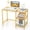 Golden, variant on 42" Modern Home Office Desk with 2 Open Shelves and Metal Frame, Computer Desk Laptop PC Work Table, Black