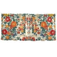 thumbnail image 7 of Yayeee Kitchen Curtains Tier Set of 2 Light Filtering 57"x24" Over Sink Window Panels, Orange Japanese Flowers Pattern, 7 of 7