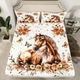 thumbnail image 2 of Castle Fairy Female Men Women Farmhouse Animal Horse Twin Sheet Sets 3pcs,Chic Floral Flowers Rose Twin Fitted Sheet Microfiber,Vintage Flying Butterflies Breathable Flat Sheet,Ultra Soft Home Decor, 2 of 7