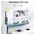 thumbnail image 2 of 4K 60Hz HD Video Switcher Bi-Directional, 2x1 1x2 Media Hub for PC Monitor, 2 of 6