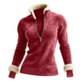 thumbnail image 2 of Horkkom Quarter Zip Pullover Women Casual V Neck Sweatshirt Fleece Warm 1/4 Zip Sweatshirts XXL, 2 of 8