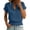 Navy, variant on Banded Bottom Tops for Women Smocked Tops Elastic Cinched Waist Top Dressy Blouse Roll-up Short Sleeve Casual Ruffled Trim V Neck Tunic Shirts