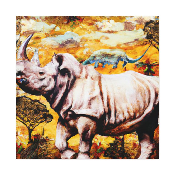 Rhinoceros in Baroque. - Canvas