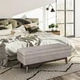 thumbnail image 2 of Simpli Home Owen 48" Faux Leather Storage Ottoman in Distressed Gray Taupe, 2 of 7