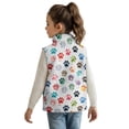 thumbnail image 2 of Xixirimido Colored Animal Paws White Pattern Girls Boys Zippered Vest Warm Soft Fleece Vest for Kids Sleeveless Stand Collar Jacket with Pockets Fall Winter Outerwear for 3T, 2 of 7