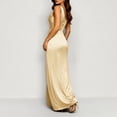 thumbnail image 6 of NTACZA Womens Dresses Summer Maxi Wedding Guest Dresses Sleeveless Formal V-Neck Ruched Waist Dressy Beige L, 6 of 9