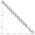 thumbnail image 3 of Auriga Fine Jewelry 925 Sterling Silver 5.5mm Double Link Charm Bracelet 7 inch for Women, 3 of 6