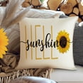 thumbnail image 2 of Spring Summer Decorations Pillows Decorative Throw Pillows 20x20 Yellow and White Throw Pillow Covers for Couch,Hello Sunshine Square Cushion Case for Couch Sunflower Decorations Polyester, 2 of 5
