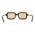 thumbnail image 4 of Hipster Vintage Styling Rod Arm Narrow Rectangle Sunglasses Black Yellow Light Brown, 4 of 4