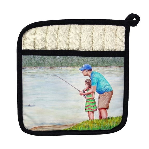 Betsy Drake Interiors Learning to Fish Pot Holder