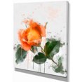 thumbnail image 2 of Croquis de Rose Orange Aquarelle - Impression sur Toile Florale, 2 of 3