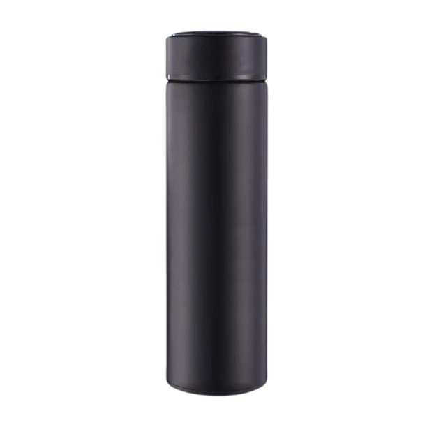 Botella de , taza térmica, taza de agua aislada, Taza de Viaje para deportes al aire libre, mochilero, regalo del Día de San Valentín negro