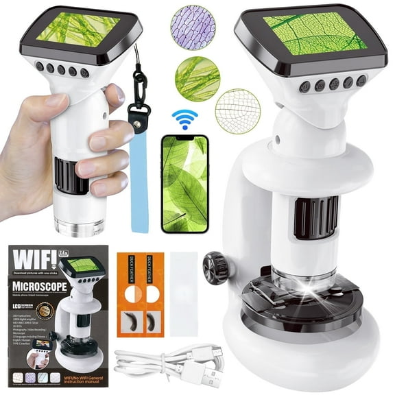 UUSUOO Microscope for Kids,Beginner STEM Microscope Kit,Educational Toys Birthday Gift for Kids Age 5 6 7 8 