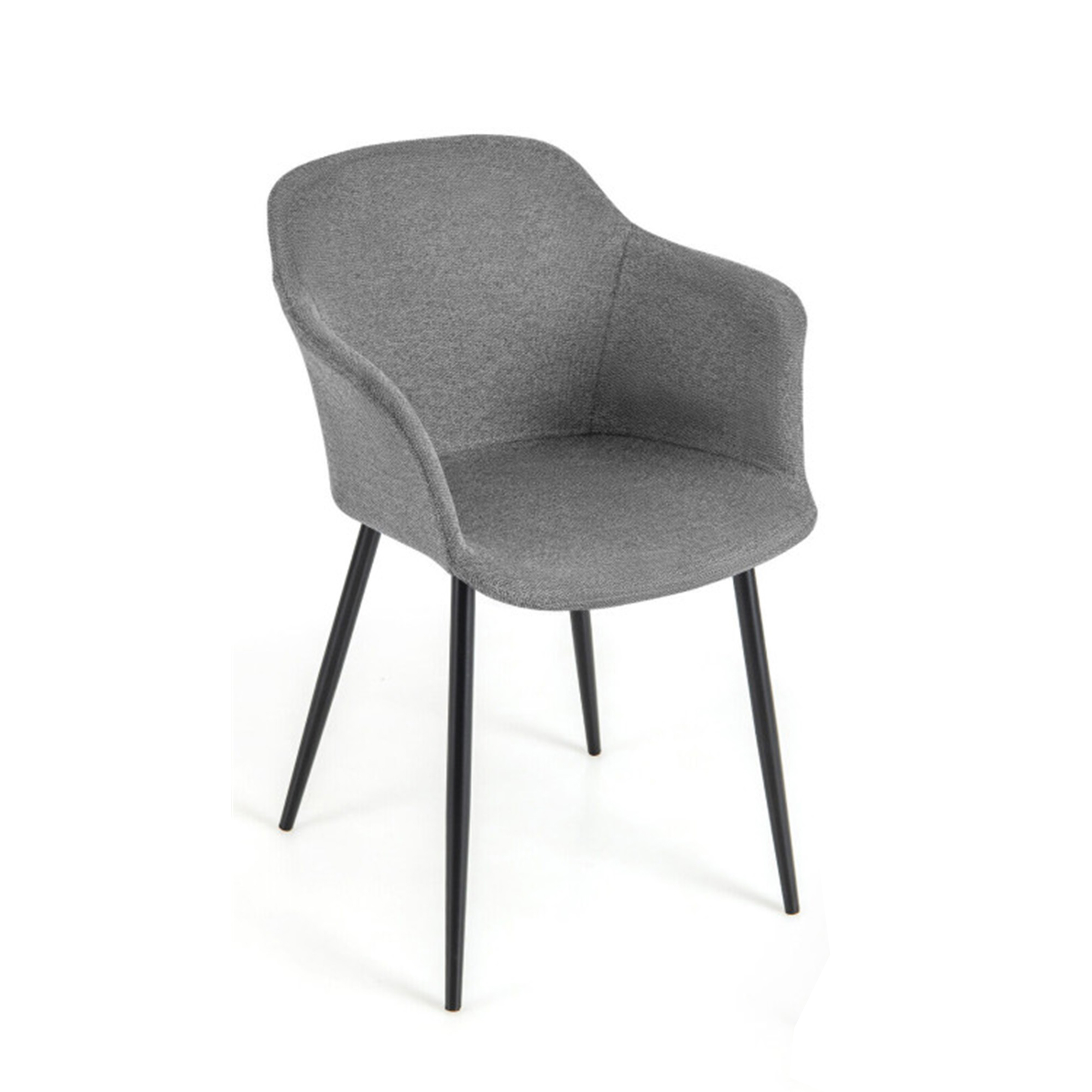 Demi Bonn Set of 2 Upholstered Dining Chair with Ergonomic Backrest Design, Modern Living Dining Room Arm Chairs, White