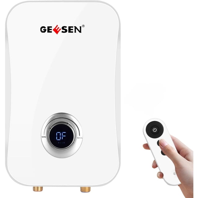 Upgrade Tankless Water Heater Electric 9KW 240V, On Demand Instant Endless Hot Water Heater, Portable Smart Small High Efficient Shower Heater with Intelligent Modulates to Save Energy Use