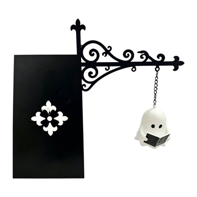 Linterna estantería fantasma hierro, adorno para habitación pequeña, luz nocturna para leer libros, linterna estantería fantasía,
