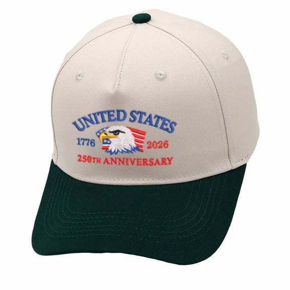 USA 250 Vintage Trucker Hat - Oversized Embroidered Letters & Panel Design