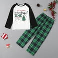 thumbnail image 2 of BJUTIR Christmas Pjs Letter Plaid Print Long Sleeve T Shirt Top And Pants Xmas Sleepwear Holiday Family Matching Pajamas Outfit Festive Clothing, 2 of 7
