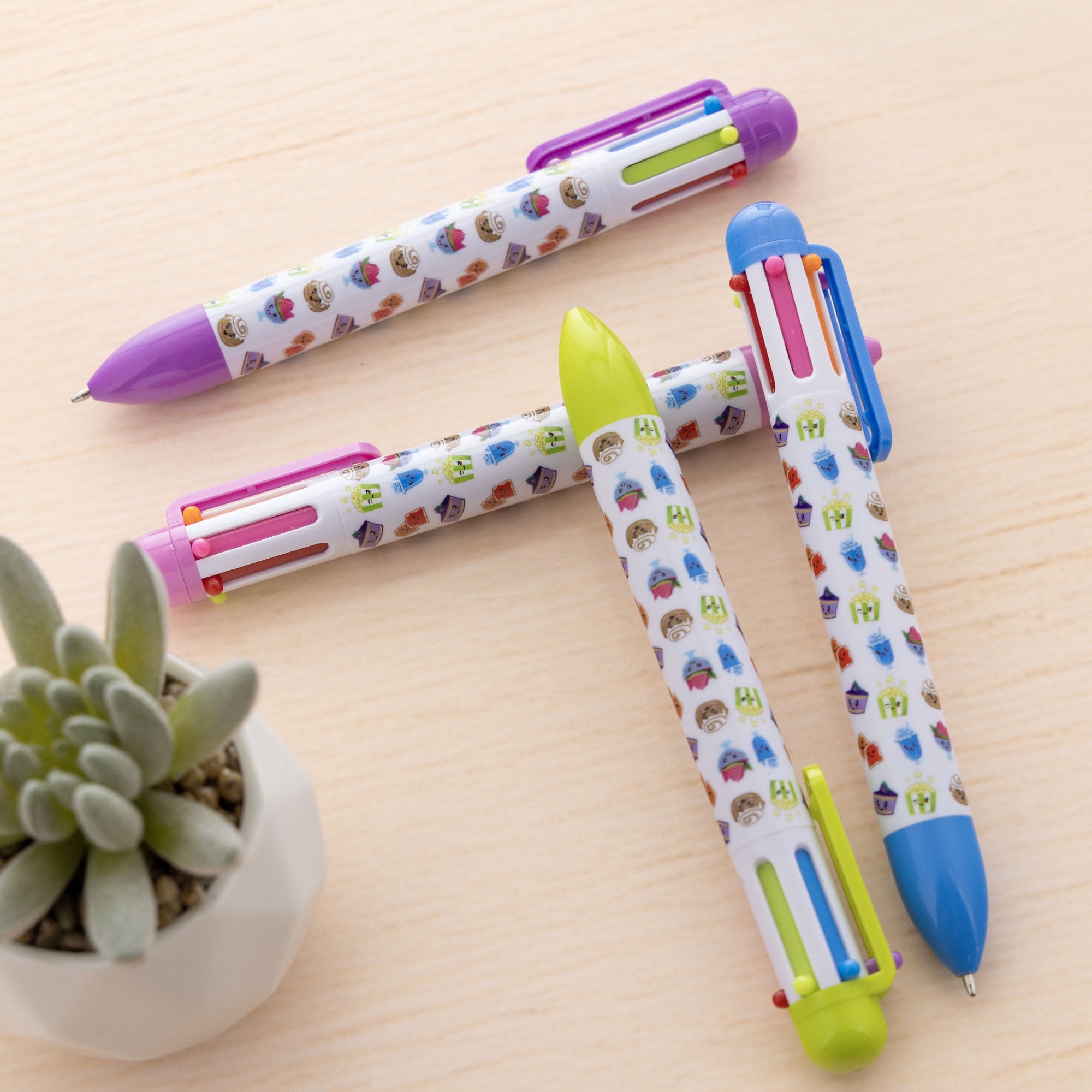 BAZIC 6-Color Scented Ballpoint Pen, 1.0mm Medium Point, Assorted Retractable Multicolor Pen, 24-Packs