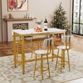 thumbnail image 4 of PAPROOS Dining Table Set for 4, Counter Height Dining Table and Chairs Set, Faux Marble Pub Bistro Table with Bottom Storage Shelf, Heavy Duty Dinette Sets for Dining Room Breakfast Nook, White, 4 of 6