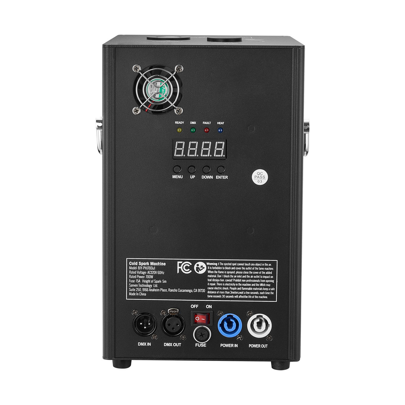 KFFKFF 1Pcs Cold Spark Machine, 700W 6.6-16.4ft Firework Machine DMX512 Adjustable Smart Stage Effect Machine Safe Great Low Noise Smokeless for Stage DJ Disco,Black