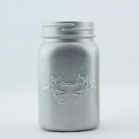 - Fantado Wide Mouth Matte Silver Mason Jar w/ Handle, 32oz