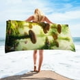 thumbnail image 2 of Pompotops Microfiber Beach Towel Super Lightweight Colorful Bath Towel Sandproof Beach Blanket Multi-Purpose Towel For Travel Swimming Pool 30x60 Inch Clearance, 2 of 8