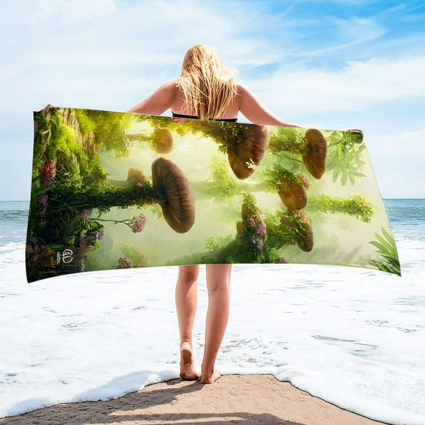 Toalla de playa de microfibra, súper colorida, resistente a la arena, multiusos, para viajes, piscina, 76 x 152 cm