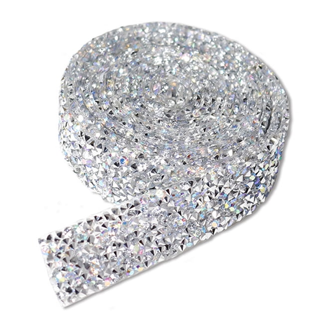 Yuarrent Pegatinas ostentosas, cadena de diamantes de imitación con purpurina, decoración de cristal de resina, apliques para manualidades, decoración Artesanía Tipo 1 2.5 cm Yuarrent HA059789-19