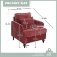 thumbnail image 3 of Homefun Mid Century Chenille Accent Chair Reading Armchair Pillow Wood Legs Living Room Bedroom Apartment, 3 of 6