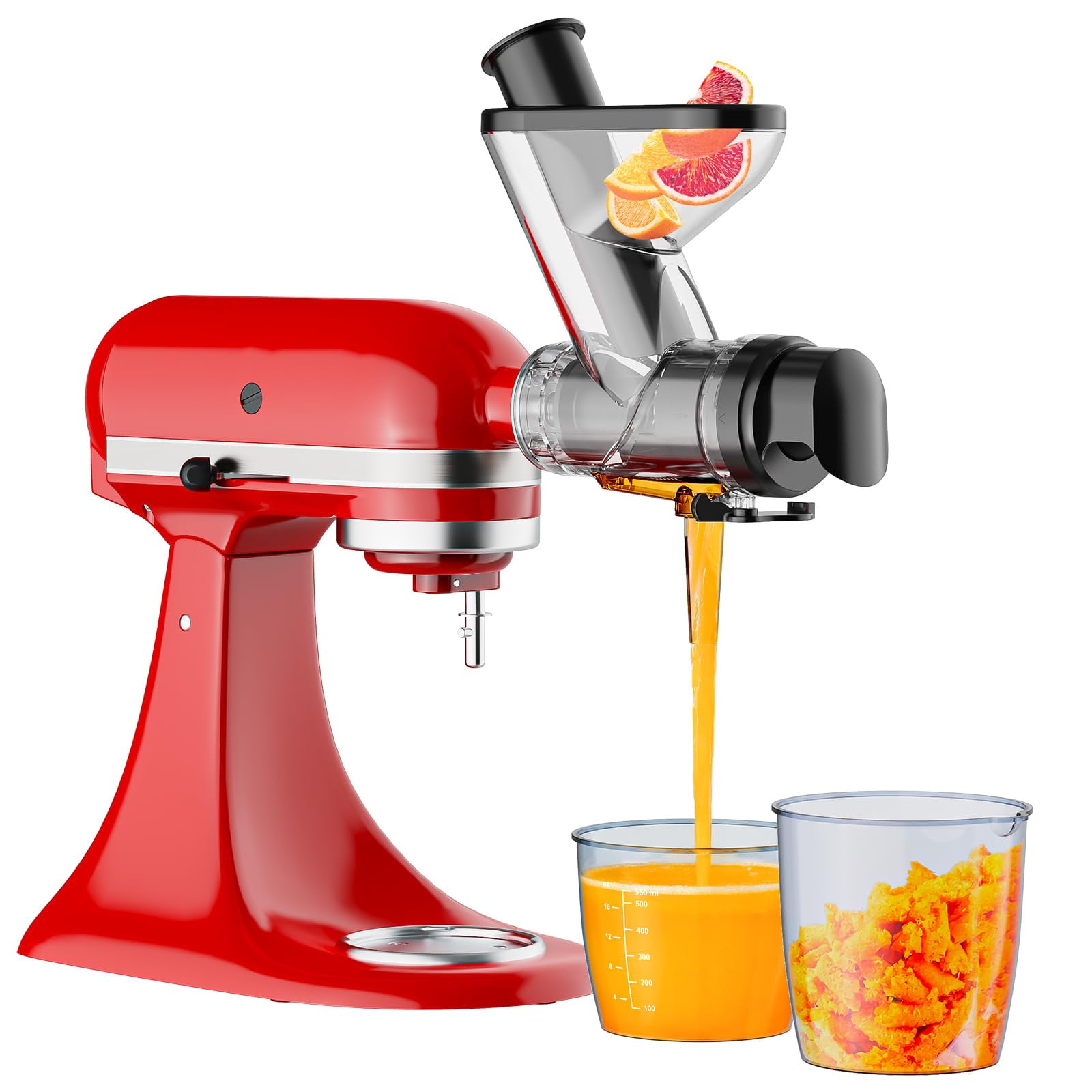Cofun Masticating Juicer Attachment for KitchenAid, Slow Juicer with Dual Feed Chute, High Juice Yield & Easy to Clean Cold Press Juicer Machine, Com