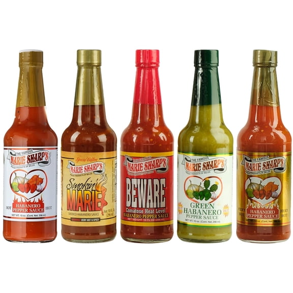Marie Sharp's Hot Pepper Sauce Variety Set, 10 oz each