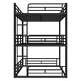 thumbnail image 2 of Full over Full over Full Triple Bunk Bed Frame, Heavy Duty Detachable Bunk Beds for 3, Metal 3 Bunk Beds with Ladder & Guardrail for Teens Adults (Black), 2 of 8