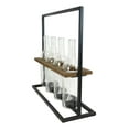 thumbnail image 3 of Rustic Black Metal Stand With Wood And Glass Bottles Votive Candles Candleholder, 3 of 6