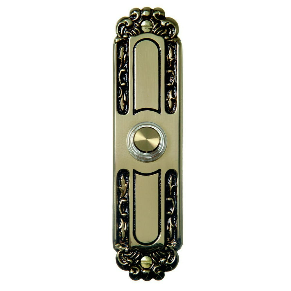 Carlon SS1663L Aged Brass Victorian Styled LED Lighted Wired Doorbell ...