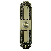 Carlon SS1663L Aged Brass Victorian Styled LED Lighted Wired Doorbell Push Button in Real Brass Finish