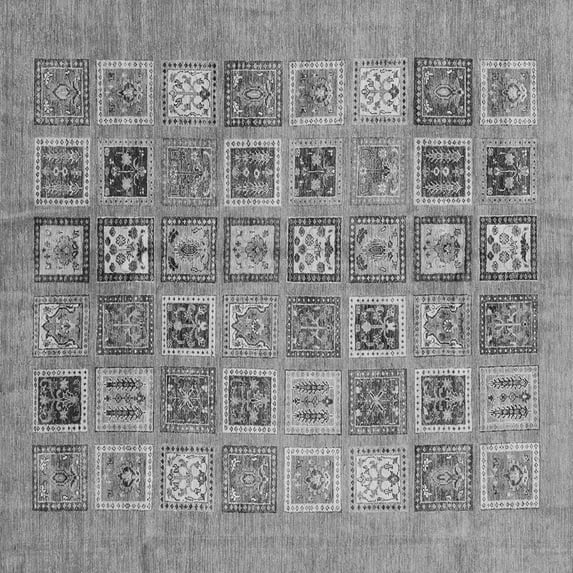 Ahgly Company Indoor Square Abstract Gray Modern Area Rugs, 7' Square