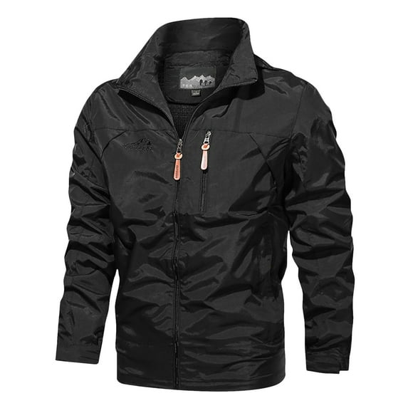 Rinsvye Mens Casual Solid Color Double Duty Jacket Outdoor Lapel Multi Pocket Mens Big and Tall Winter Coats Trench Coat Jacket